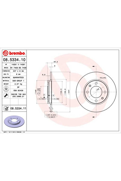 Brembo Disc Frana Citroen Saxo/Xsara/Zx Citroen (Df-Psa) Xsara