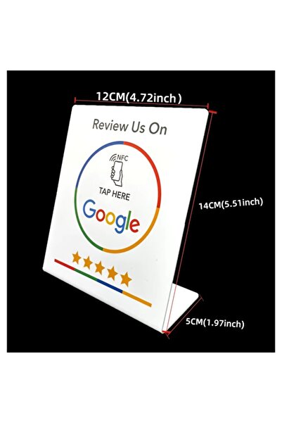 UnderShop Programmable NFC Card for Google Reviews, 14x12 cm, White