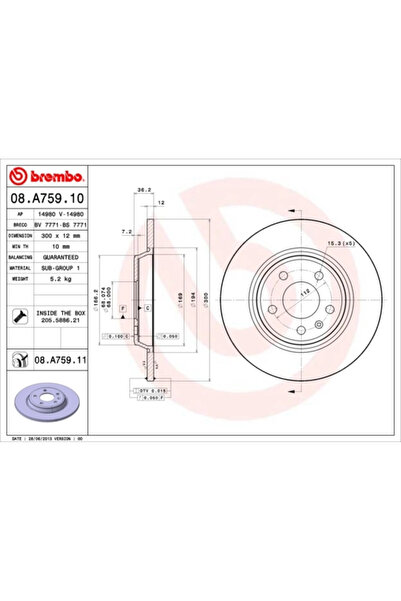 Brembo Set Discuri Frana Audi A4 Allroad B8/A5/A6 C7 2007-2018