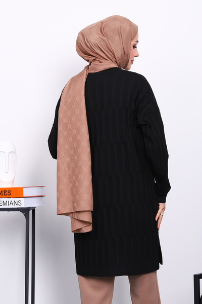 İmajButik Black Cold Thread Mercerized Knitwear Tunic