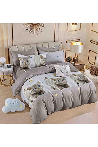 OEM Lenjerie de Pat 1 Persoană, Țesătură tip Finet, 4 piese