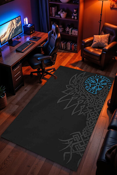 Charmbi Viking Mitoloji Desenli Kaymaz Taban Makinede Yıkanabilir Gaming Oyun...