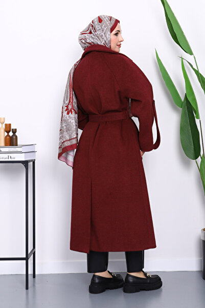 İmajButik Μπουφάν με επένδυση με λαβή μπορντό και επένδυση με κασετίνα