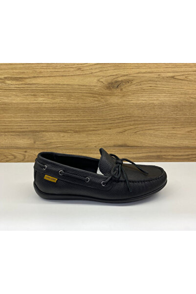 Greyder Men's Black Genuine Leather Marine Shoes 5Y1Ma18471