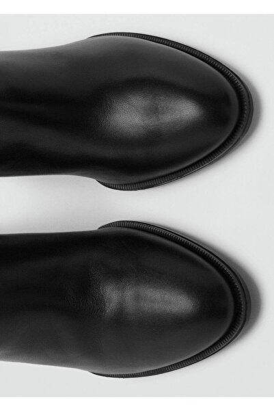 MANGO Woman Blok topuklu deri bot