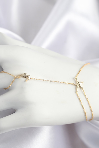 Skygo Brass Zircon Stone Sea Horse and Star Model Gold Color Shahmeran - Tj-Sn713