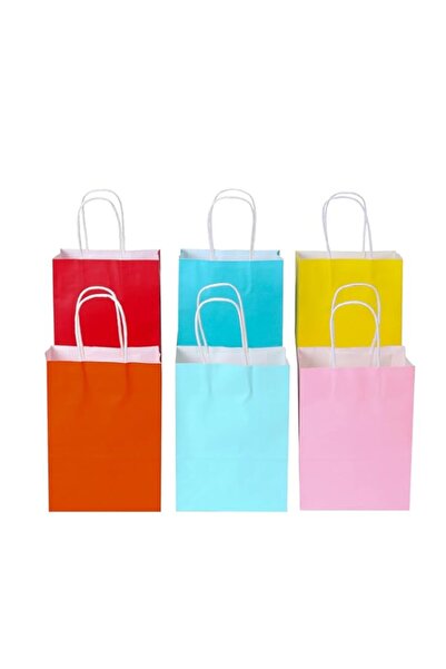 Generic REDDOTGIFT® Pack of 24 Kraft Paper Bags,Mixed Color Gift Bags H21*L15*D8cm Shopping Bag Party Favor