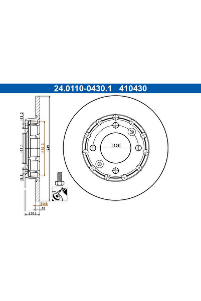 Ate Disc Frana Citroen C4 10/C4 3 Ds Ds 3 / Ds 3 Crossback