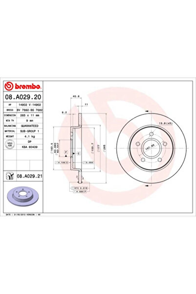 Brembo Set Discuri Frana Ford C-Max/Focus 2 2003-2017