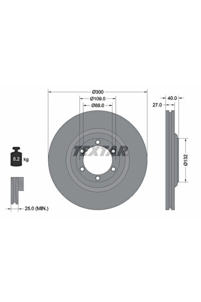 TEXTAR Disc Frana Chevrolet Colorado Standard Cab Pickup/Trailblazer Holden C...