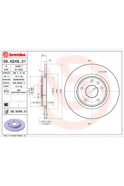 Brembo Дискови спирачки Chrysler Grand Voyager 5 Dodge Journey