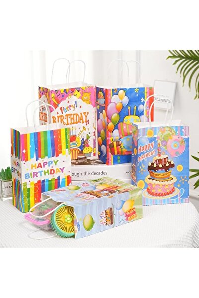 Generic 24 Pack Birthday Gift Bags, 22x16x8cm Colorful Happy Birthday Party Favor Bags with Handles for Boy