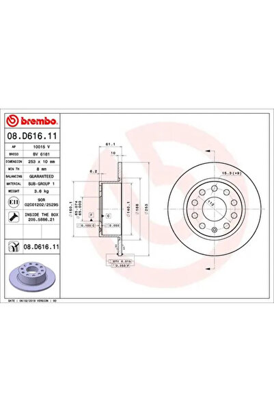 Brembo Set Discuri Frana Skoda Octavia 3 Skoda (Svw) Karoq/Octavia 2012-2020