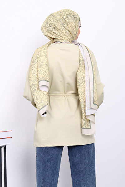 İmajButik Παστέλ πράσινο φούτερ με λεπτομέρεια ραφής στα πλαϊνά άνοιγμα