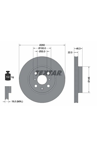 TEXTAR Disc Frana Toyota Aygo 10