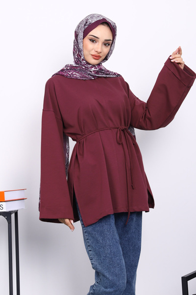 İmajButik Φούτερ με λεπτομέρεια ραφής με βατόμουρο στο πλάι άνοιγμα