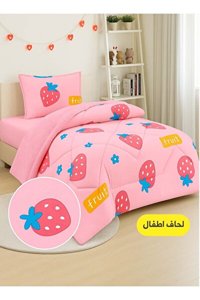 MİNG Lİ طقم سرير شتوي قابل للعكس (مخمل + فرو) - 3 قطع لسرير طفل 200×120 سم