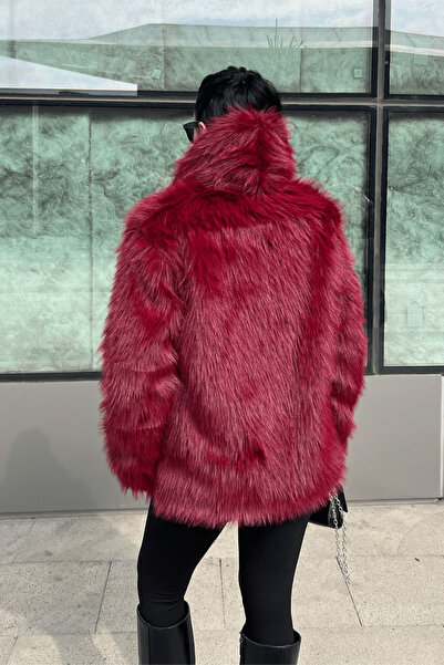 giyimmasalı Faux Design Fur - Bordo