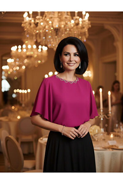 dml giyim Valon Sleeve Crepe Buluz