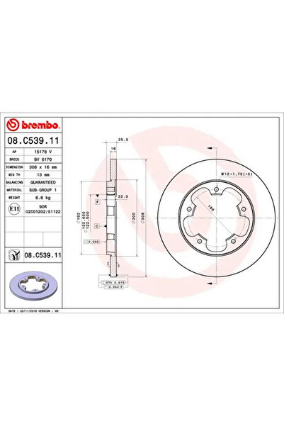 Brembo Set Discuri Frana Ford Transit V363 Bus/Transit V363 Caroserie/Transit...