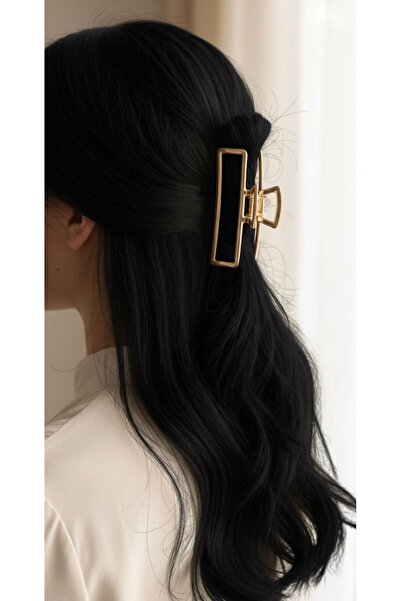 bettin tasarım مشبك شعر نسائي معدني مستطيل الشكل ذهبي اللون مقاس 11 سم، مشبك ...