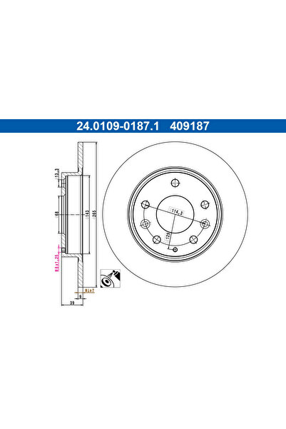 Ate Спирачен диск за Mazda 3
