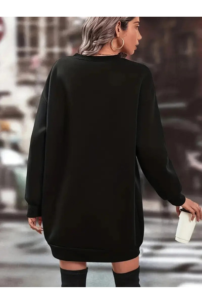 Pink Sky Butterfly Heart Printed Sweatshirt Dress Women