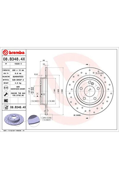 Brembo Disc frană Mercedes-Benz Clasa A/Clasa B Sports Tourer/Cla Shooting Brake