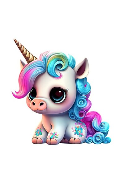 BV Autocolant decorativ, Unicorn, Multicolor, 75 cm