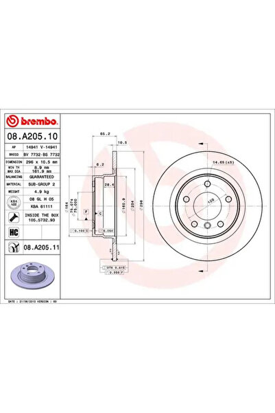 Brembo Disc Frana Bmw 1/3 Bmw (Brilliance) 3 Series
