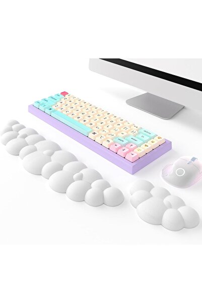 Nnewvante 2-Piece Cloud Design Keyboard Wrist Rest Set, High-Density Memory F...