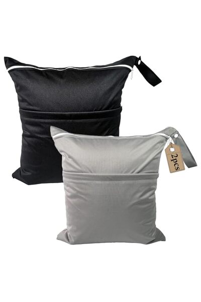Generic 2 Pack Travel Laundry Bag with 2 Zippered Pockets & Handle Water-Resi...