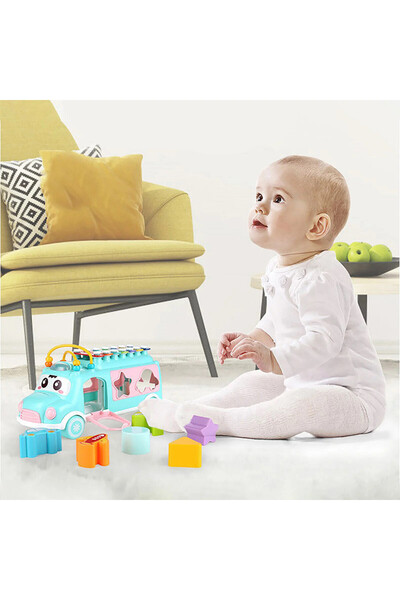 TSUMAB Musical Shape Sorter Bus Toy for Kids – Early Learning Educational Car