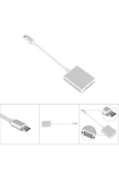 Other USB-C to VGA Adapter USB 3.1 Reversible Multi-port 12-inch Silver
