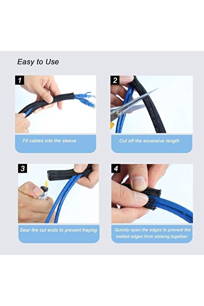 Generic 3m (9.84 ft) Cable Protective Sleeve - Split Tubular Cable Cover for USB/TV/Computer/Power/Audio-Vid
