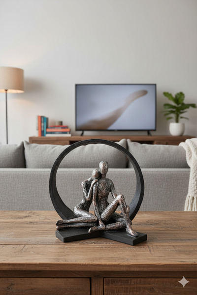 Tual Hobi Sanat Dekoratif Sevgili Biblo Aşk Çift Couple Biblo 3D (32cm) Ev De...