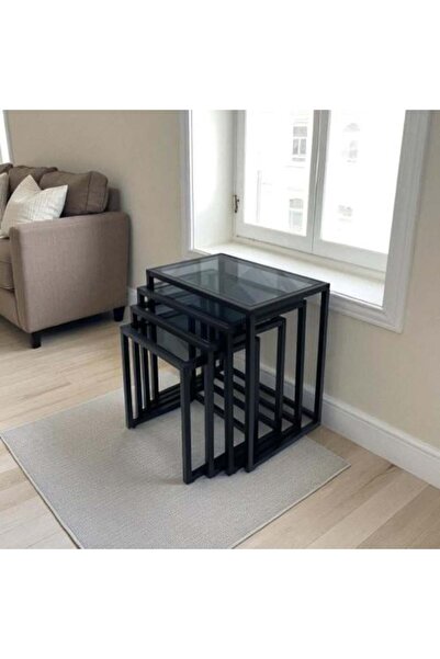 fani baytik مجموعة طاولات قهوة متداخلة حديثة (4 قطع)