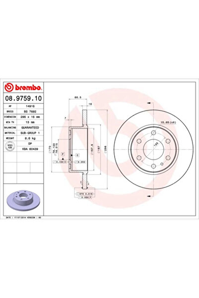 Brembo Disc Frana Iveco Daily 4 Bus/Daily 4 Caroserie/Daily 4 Platou / Sasiu