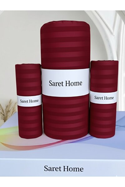 Saret Home طقم ملاءات سرير مزدوجة من القطن الساتان مع ملاءات مرنة، نوع فندقي ...