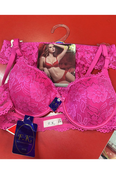 MODA Bra Set Lace Fuchsia