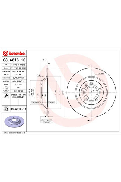 Brembo Set Discuri Frana Audi A6 Allroad C6 2006-2011