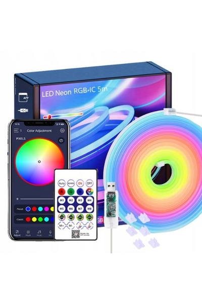 Other TAŚMA NEON LED 320x 10M RGB BLUETOOTH APLIKACJA PILOT WODODPORNA BLUETOOTH