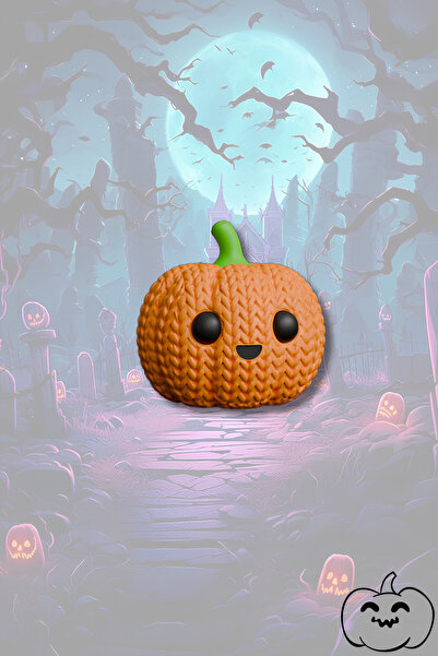 mmb Μπρελόκ-γούρι με λαμπερό πλεκτό σχέδιο κολοκύθας σε πορτοκαλί νέον