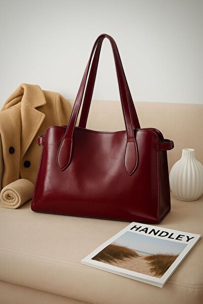 Handley Πολυτελής δερμάτινη τσάντα tote με διπλή λαβή Classic