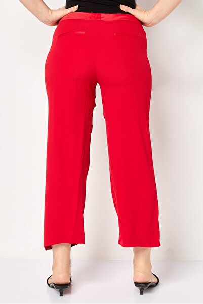 Karl Lagerfeld Women Regular Fit Solid Straight Leg Pants, Red