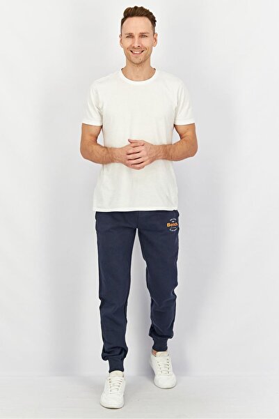 BENCH Men Regular Fit Graphic Print Drawstring Sweatpants, Navy