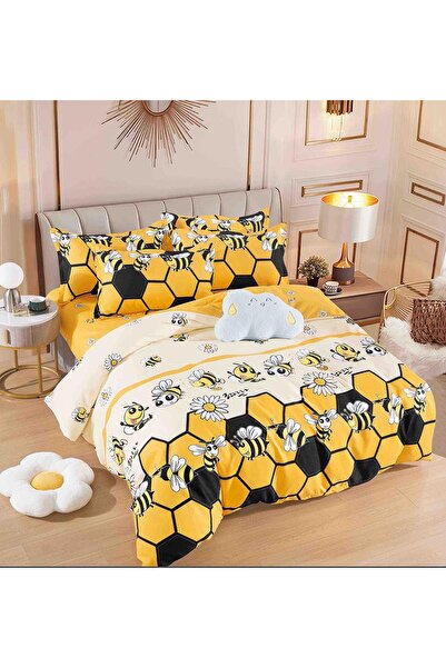 OEM Lenjerie de Pat 1 Persoană, Țesătură tip Finet, 4 piese