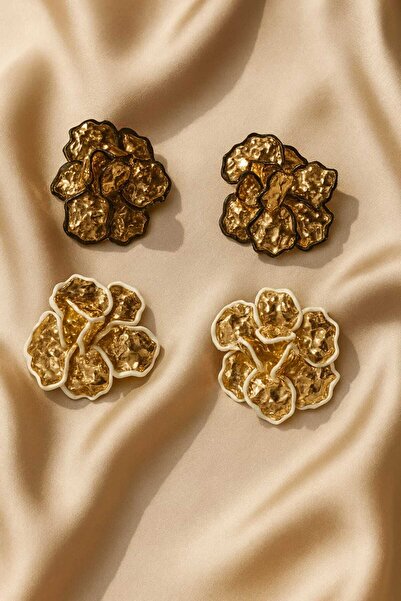 bahia butik aksesuar Kadın Büyük Form Çiçek Küpe