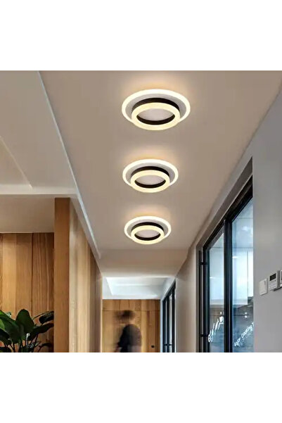 LED CONCEPT Lustra LED cu trei tipuri de lumina, neagra, rotunda, 40W, 23.5x2...