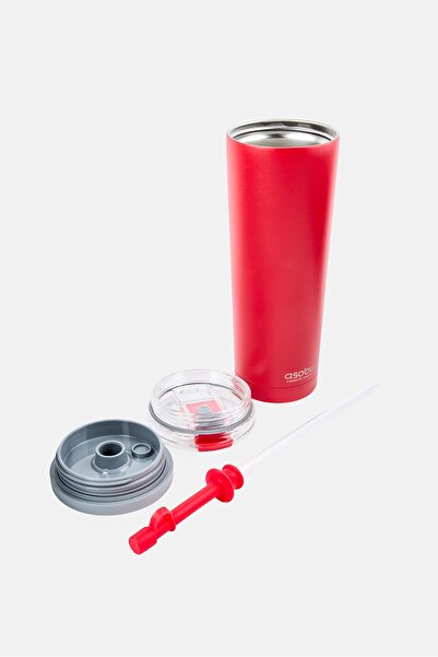 Asobu كوب معزول بالفراغ من الفولاذ المقاوم للصدأ 2 في 1، أحمر